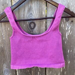 FP Movement by Free People Magenta Ribbed Tank Top